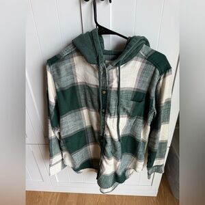 Women’s American Eagle Outfitters Green & White Plaid Hoodie